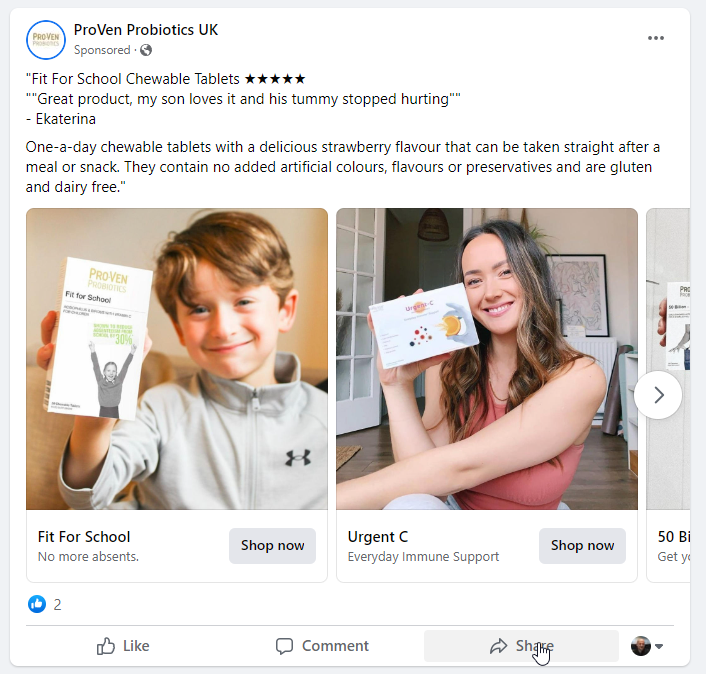 Social Networking site adverts on Facebook