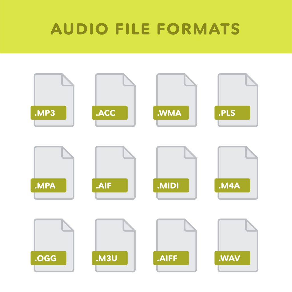 Some of the most popular audio file formats