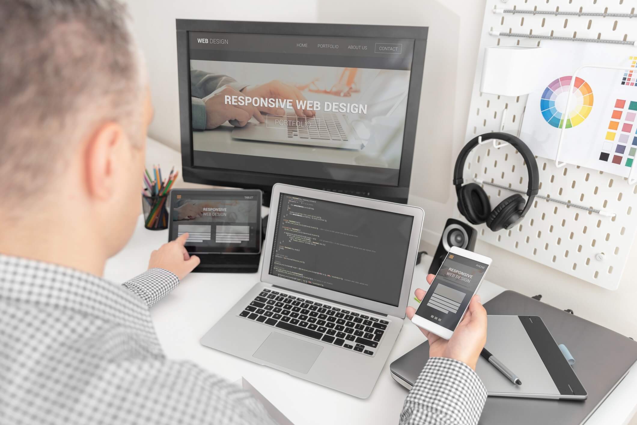 Web designer working from home